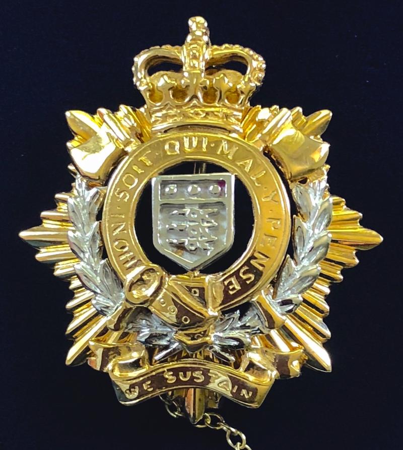 Royal Logistic Corps 1994 gold regimental brooch by Bickerton