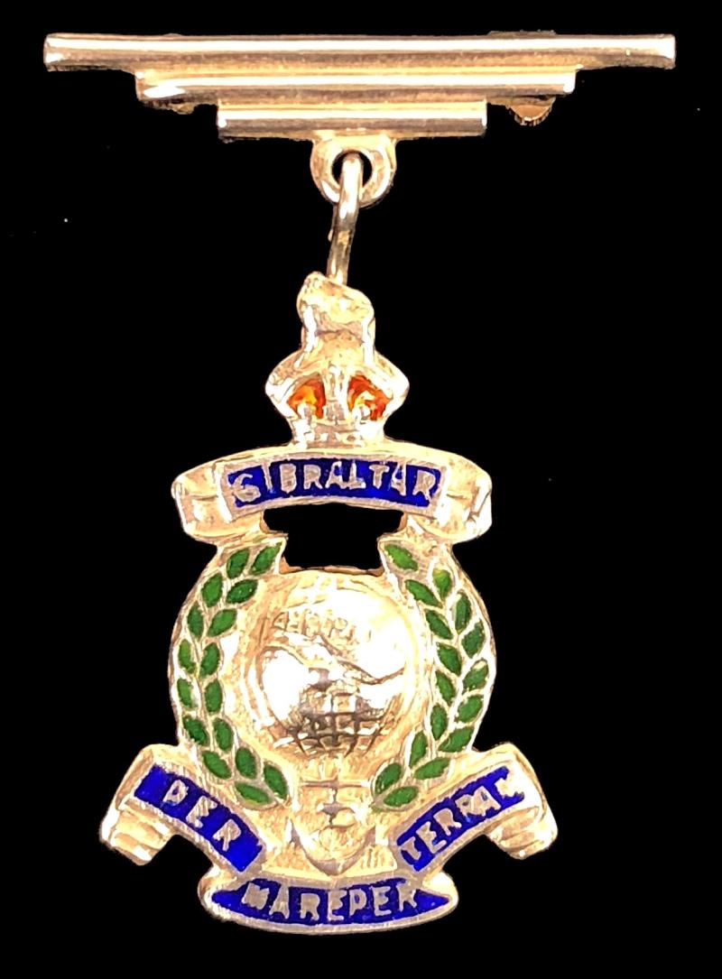 WW2 Royal Marines silver & enamel regimental sweetheart brooch