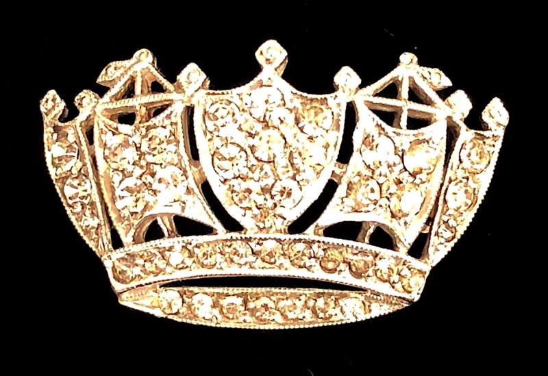 Royal Navy and Merchant Services diamante nautical crown brooch by Ciro