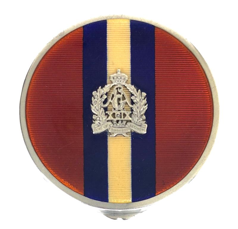 Duke of Edinburgh's Wiltshire Regiment Colours of the Regiment Guilloche Enamel Silver Ladies Compact
