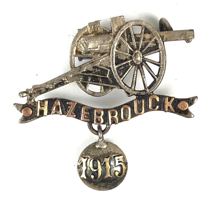 WW1 French Heavy Artillery Gun 75 Hazebrouck battle brooch
