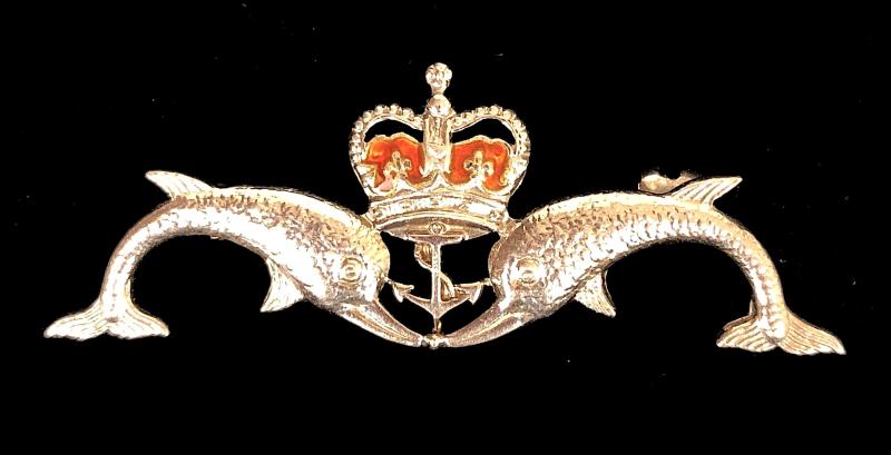 EIIR Royal Navy Submarine Service Silver & Enamel Pin Brooch