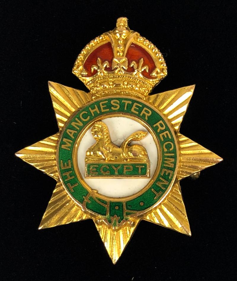 Manchester Regiment 1903 15ct gold & enamel sweetheart brooch