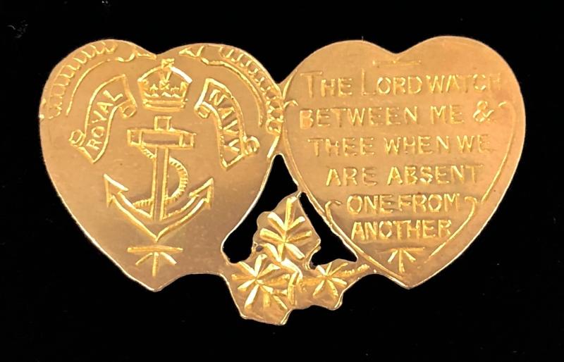Royal Navy Mizpah Hearts Sweetheart Brooch