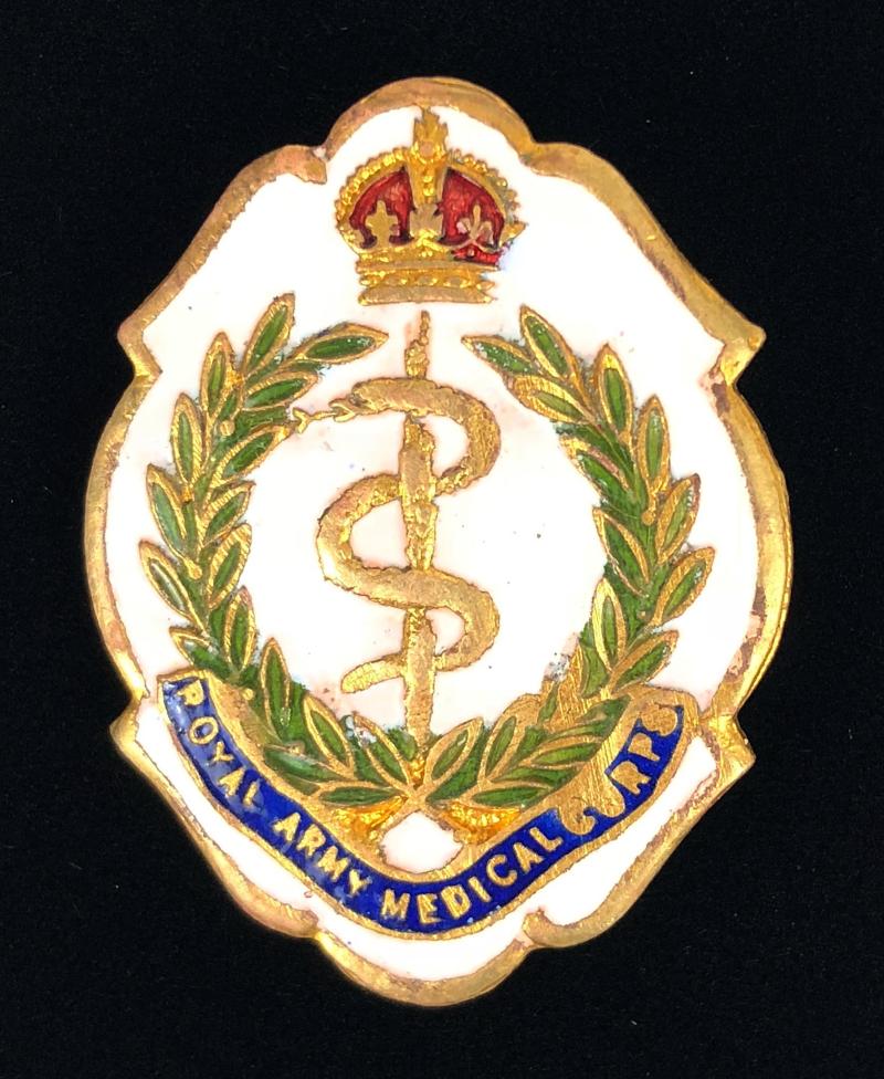 WW1 Royal Army Medical Corps White Faced Enamel Sweetheart Brooch