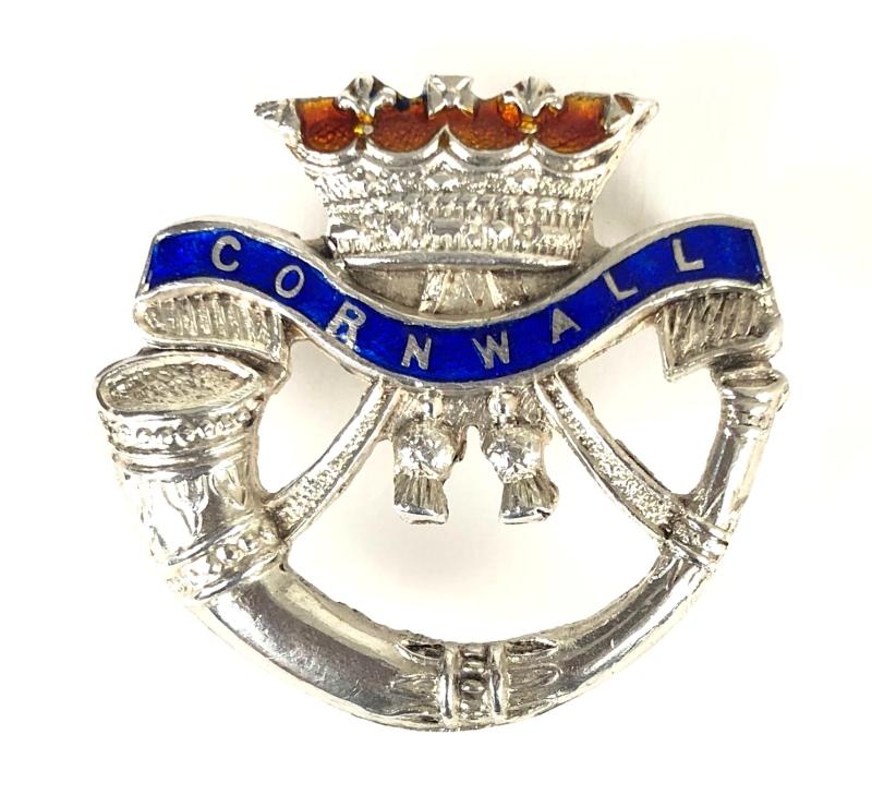 Duke of Cornwalls Light Infantry DCLI silver and enamel regimental sweetheart brooch