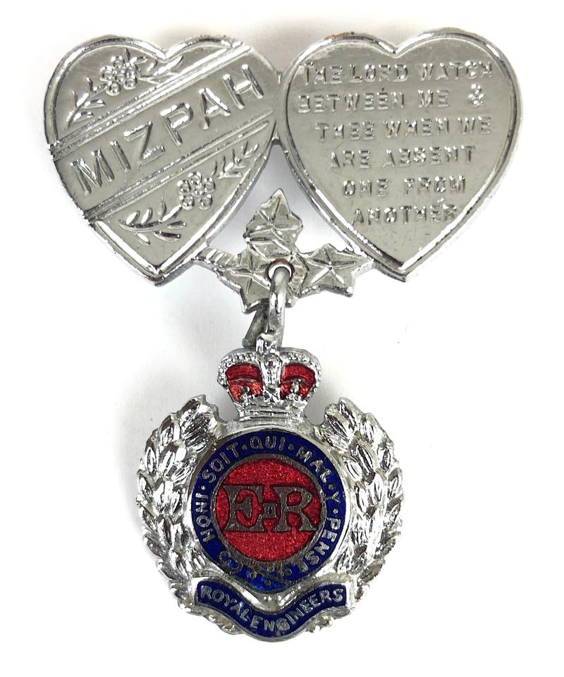 Royal Engineers Mizpah Hearts Regimental Sweetheart Brooch