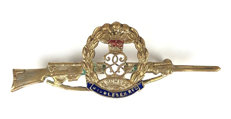 WW1 The Duke of Cambridge's Own Middlesex Regiment Rifle Sweetheart Brooch