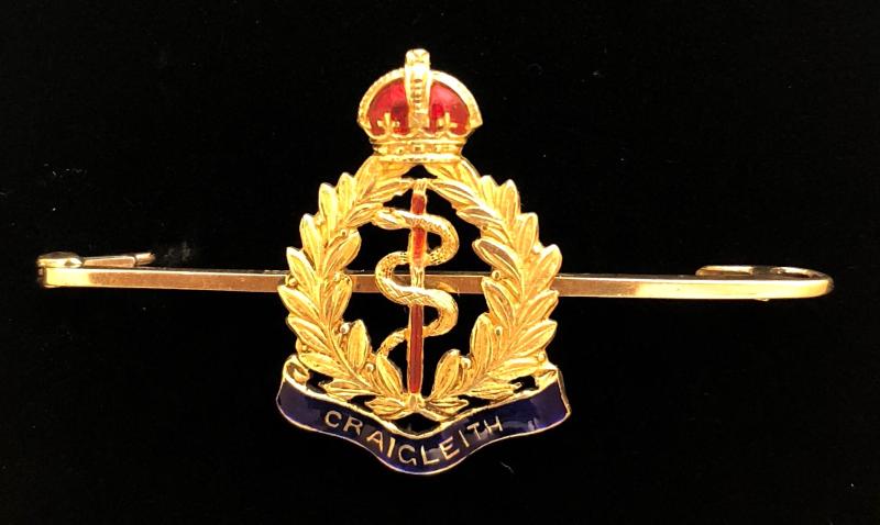 Craigleith Military Hospital Royal Army Medical Corps 15ct gold regimental brooch