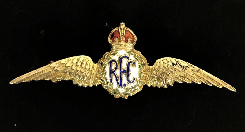 WW1 Royal Flying Corps gold and enamel RFC sweetheart brooch