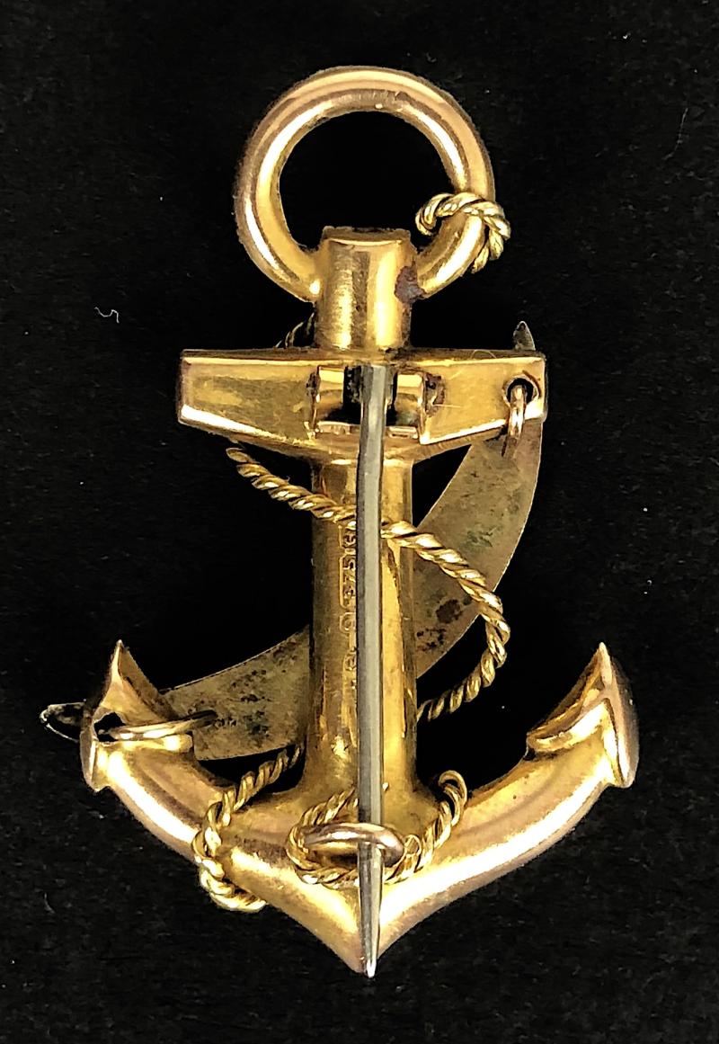 Royal Navy Ship HMS Northward 9ct Gold Anchor Brooch