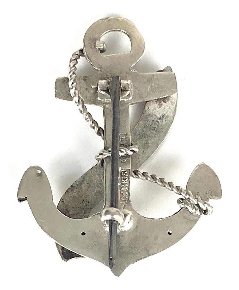 Royal Navy HMS Medea Hallmarked 1915 Silver Anchor Brooch