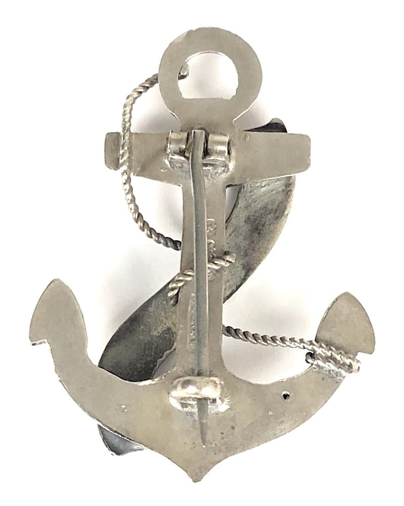 HMS PROTECT ME 1915 Hollow Silver Anchor Brooch